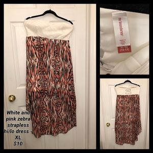 ⭐️3 for $20 bundle⭐️  Cream/pink strapless dress
